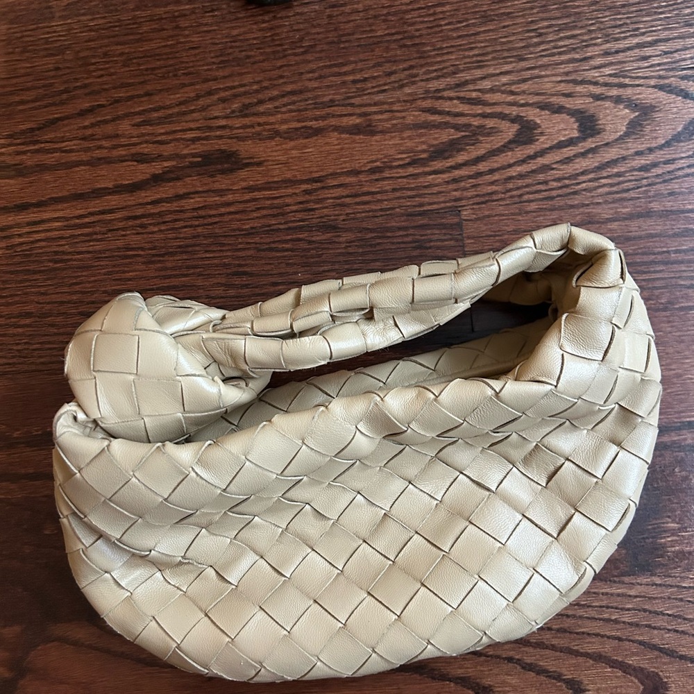 Bottega Veneta Woven Cream Clutch